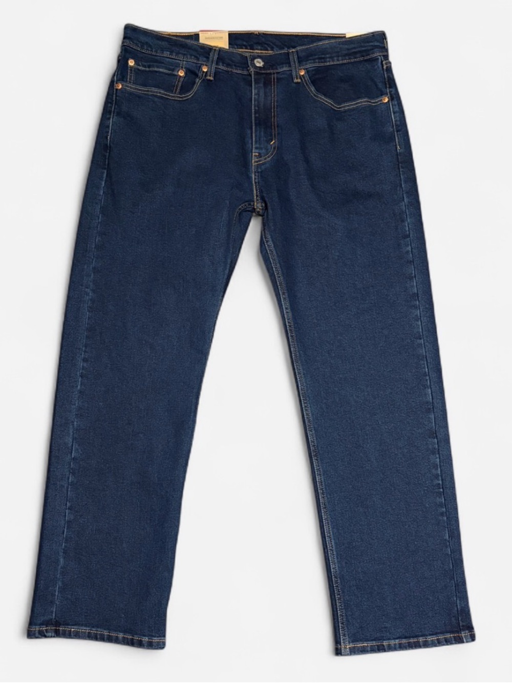 Levi’s 505 Regular Straight Leg Zip Fly Mens Jeans 34x30 Dark Blue Stretch